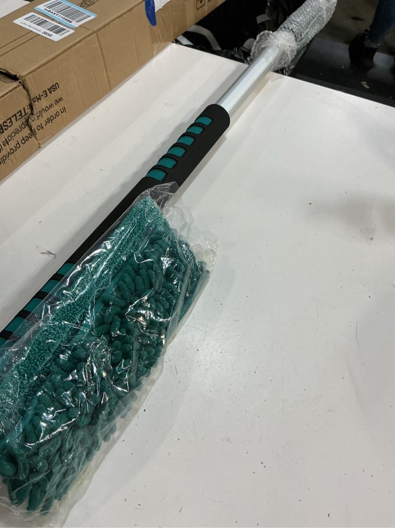 Condition photo showing As Is for telespro 20 foot high reach duster kit with 5-12ft extension pole high ceiling dusting and window cleaning kit with telescopic pole window washer&squeegee,cobweb duster,fan duster and feather duster 12ft pole