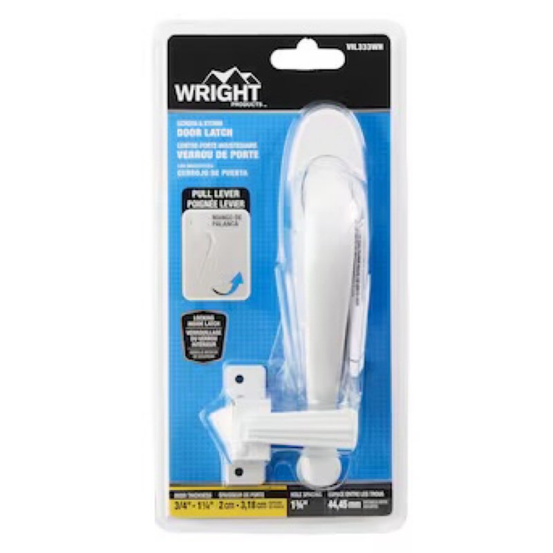 wright products villa gloss white lockable screen/storm door replacement handleset