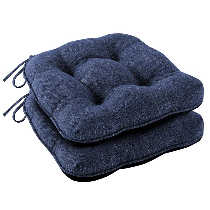 Chair Cushions for Dining Chairs Set of 2 Kitchen Chair Cushions, Chair Pads with Ties and Non Slip Backing, Tufted Memory Foam Seat Cushion 4 Pack, 15.5\\\\\\\" x 15.5\\\\\\\" x 4\\\\\\\", Navy Blue