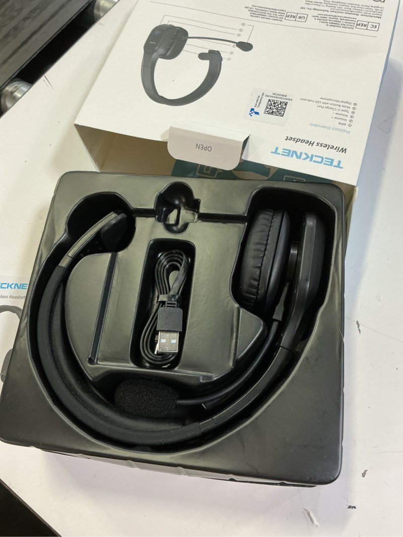 Condition photo showing Good Condition for tecknet trucker bluetooth headset, trucker bluetooth headphones with microphone ai noise canceling wireless on ear headset, hands free wireless headset for cell phone computer office home (black)
