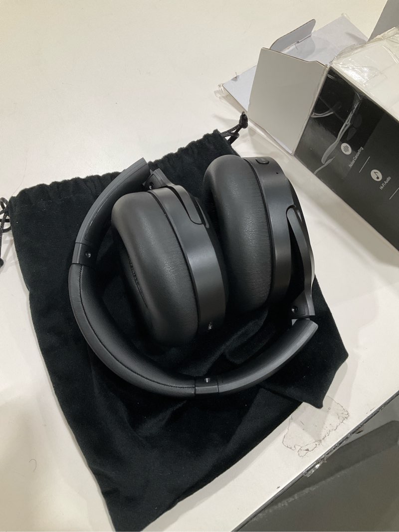 Condition photo showing Good Condition for Bluetooth Headphones, Hybrid Active Noise Cancelling Wireless Headphones Over Ear with Microphone, Up to 140H Playtime, Transparency Mode, Deep Bass, Clear Calls, Comfort fit for Travel, Home Office Black