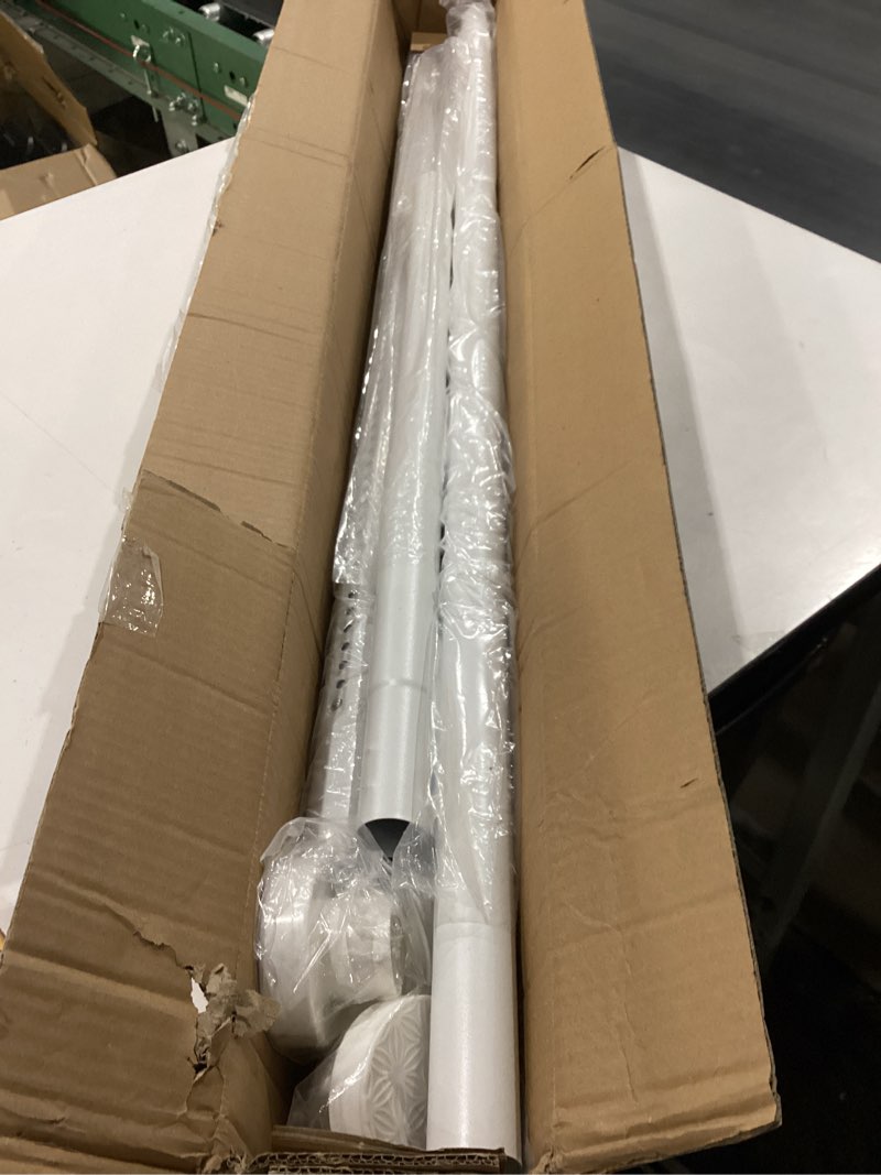 Condition photo showing New/Like New for white tension curtain rods 41-146 in extra long outdoor patio curtain rods no drilling adjustable heavy duty tension rods for windows bathroom living room curtains, rod diameter 1.26in