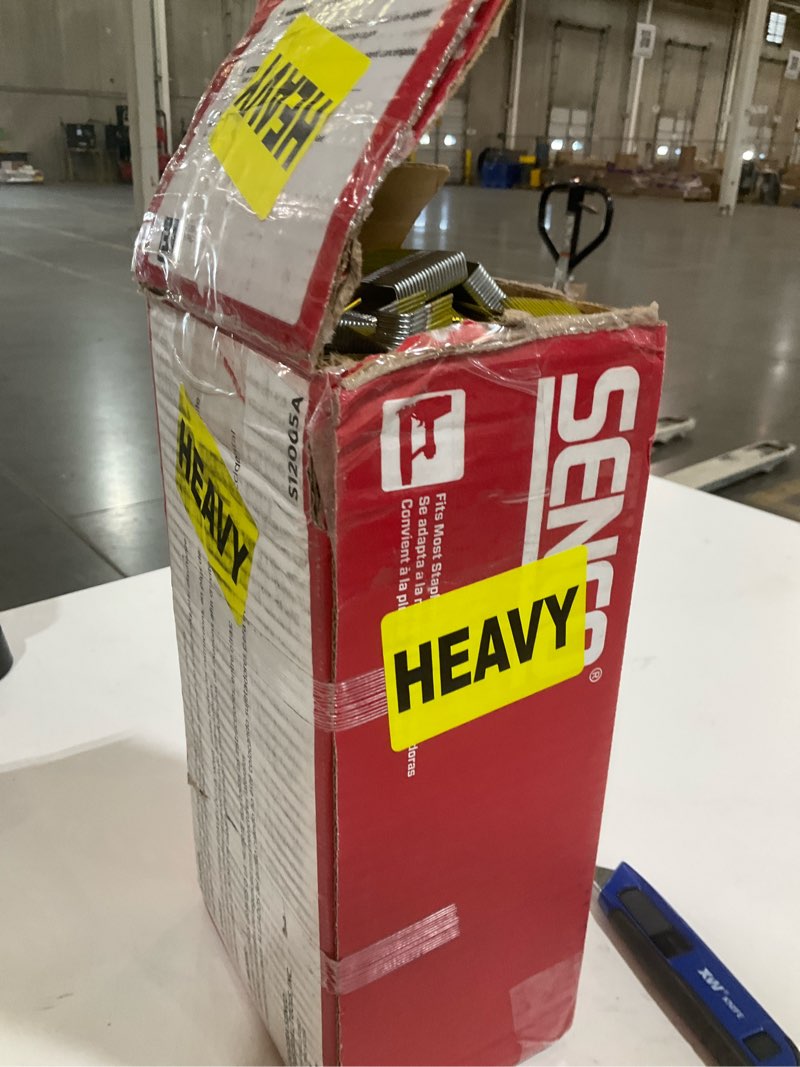 Condition photo showing As Is for senco n19bab 16 gauge by 7/16-inch crown by 1-3/4-inch length electro galvanized staples (10,000 per box) 1-3/4 inch