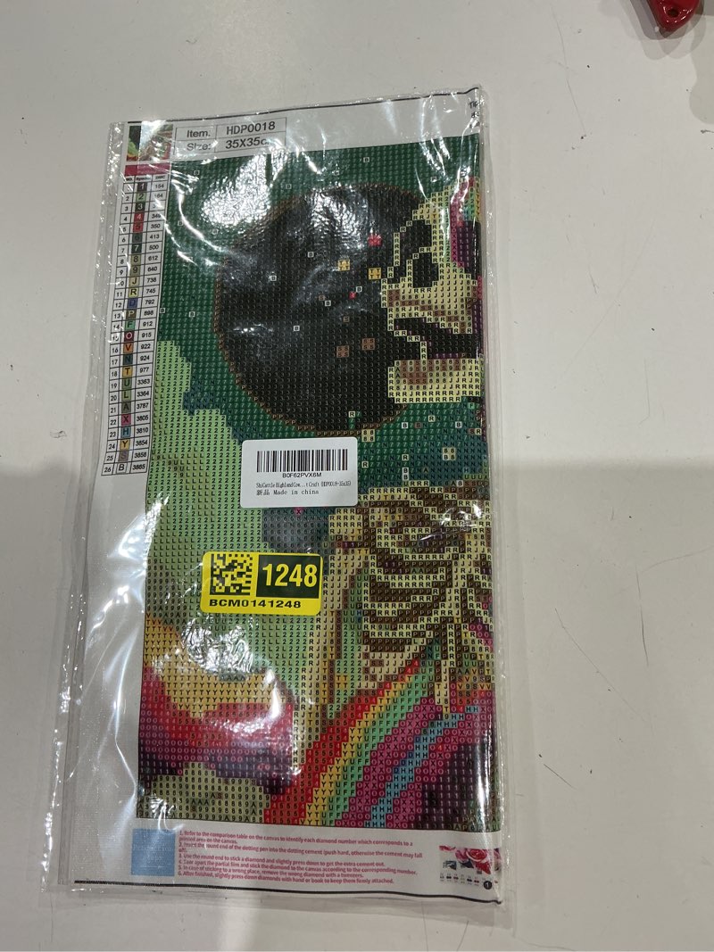 Condition photo showing As Is for shicattle skull diamond art kits for adults beginners,diy full round drill diamond painting kits rainbow,paint by diamonds dot gem art crystal easy,home wall decor 13.7x 13.7inch hdp0018-35x35
