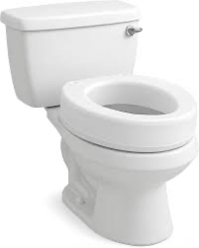 Carex Toilet Seat Riser, Round Raised Toilet Seat Adds 3.5 inches to Toilet Height, for Assistance B