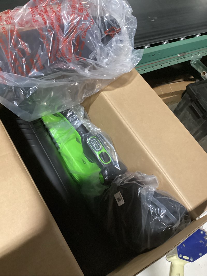 Condition photo showing Good Condition for Greenworks 40V (230 MPH / 505 CFM) Cordless Brushless Leaf Blower/Vacuum with Bag, High Power, Lightweight & Quiet for Yard Debris Cleanup, Includes 5.0Ah Battery & Charger Blower/Vac (230 MPH / 505 CFM) 5.0Ah Battery