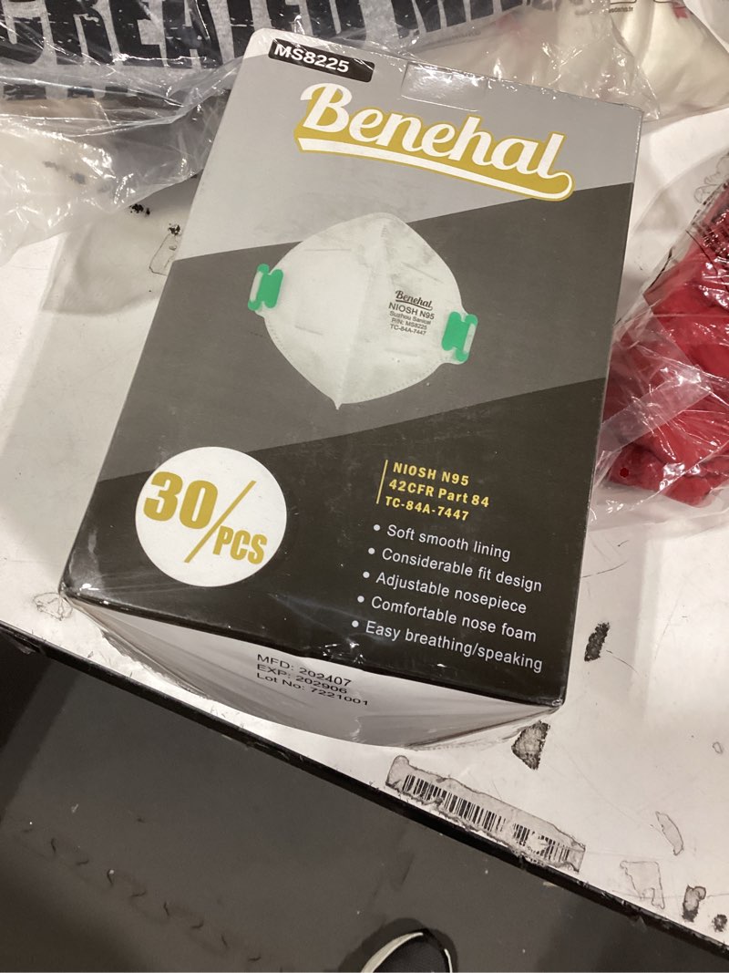 Condition photo showing New/Like New for N95 Face Mask 30 Pack, NIOSH Certified N95 Disposable Respirator 5-Ply Safety Breathable Face Masks, Filter Efficiency 95% Adjustable Comfortable Protection Against PM2.5 Dust for Adult Men Women White-30 Packs