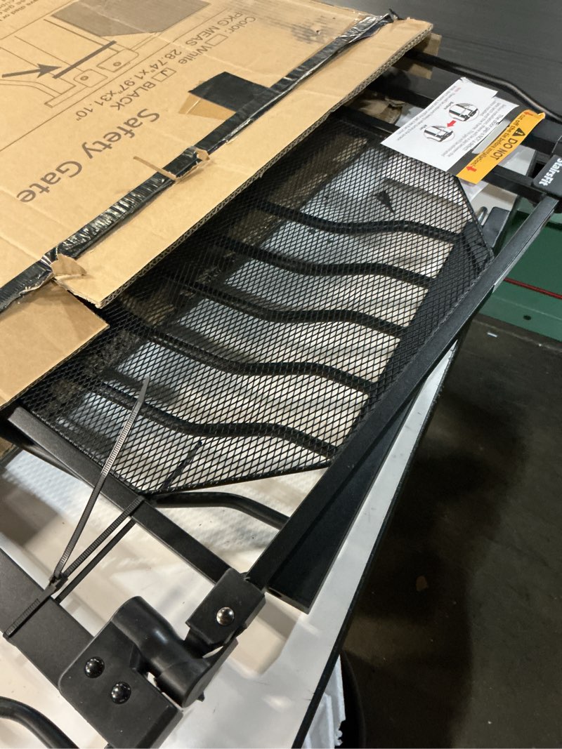Condition photo showing Good Condition for 29.5-62.5" extra wide baby gate for stairs, child & pet proof, no-drill pressure mount auto close one-hand operation, indoor dog gate for doorways, 7 adjustable sizes, 30.5" tall, black black 29.5-62.5"w x 30.5"h
