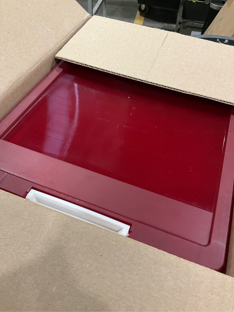 Condition photo showing Good Condition for iris usa 12 qt. plastic storage bins containers with lids, 4 pack, sensory bin, craft storage, craft organizers and storage, organizing container for home, office school supplies, stackable, clear/red