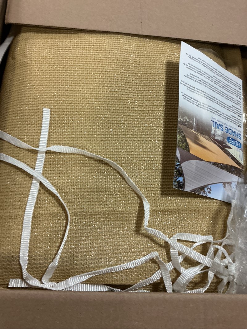 Condition photo showing Good Condition for sunny guard sun shade sail 10' x 13' rectangle sand uv block sunshade for backyard yard deck patio garden outdoor activities and facility(we make custom size) 1 0' x 1 3' sand