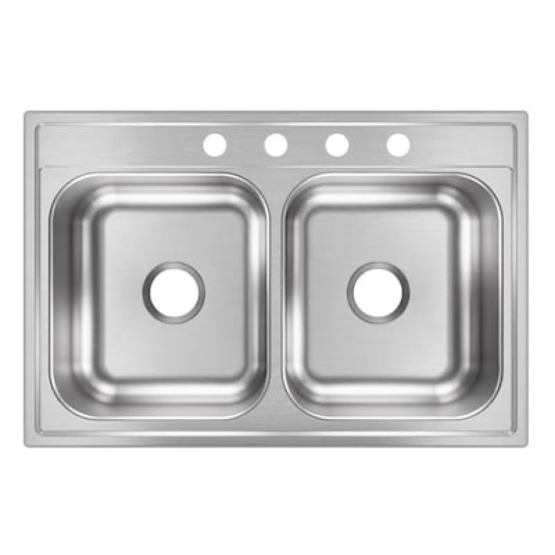 dayton dayton drop-in 33-in x 22-in stainless steel double equal bowl 22 -gauge kitchen sink