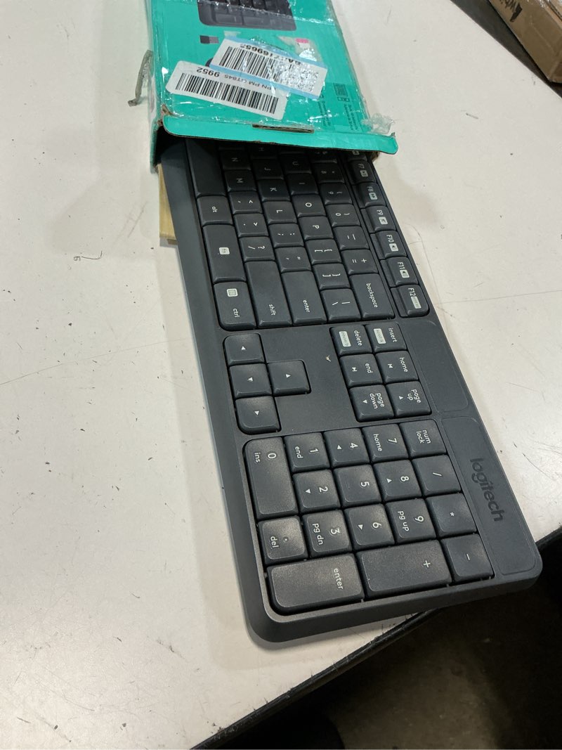 Condition photo showing Good Condition for logitech mk235 wireless keyboard and mouse combo for windows, 2.4 ghz wireless unifying usb receiver, 15 fn keys, long battery life, compatible with pc, laptop