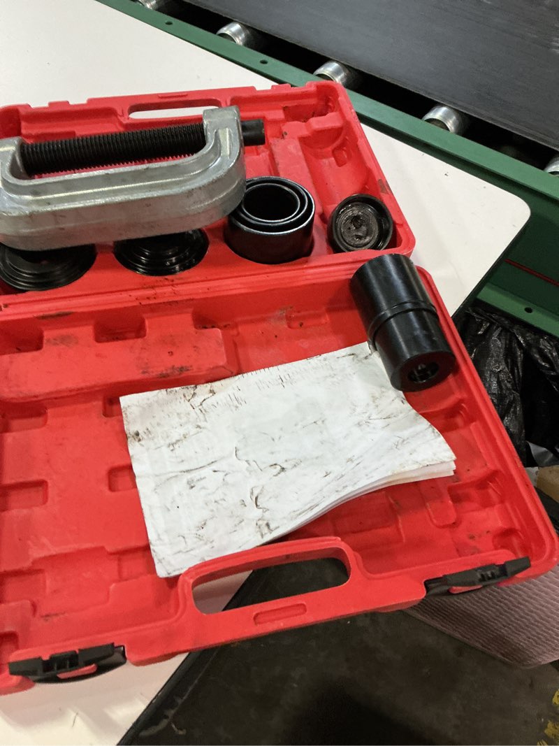 Condition photo showing Good Condition for ball joint press and u joint removal kit, 10 pcs with portable storage case of bushing press kit tools, fits most 2wd and 4wd cars and light trucks