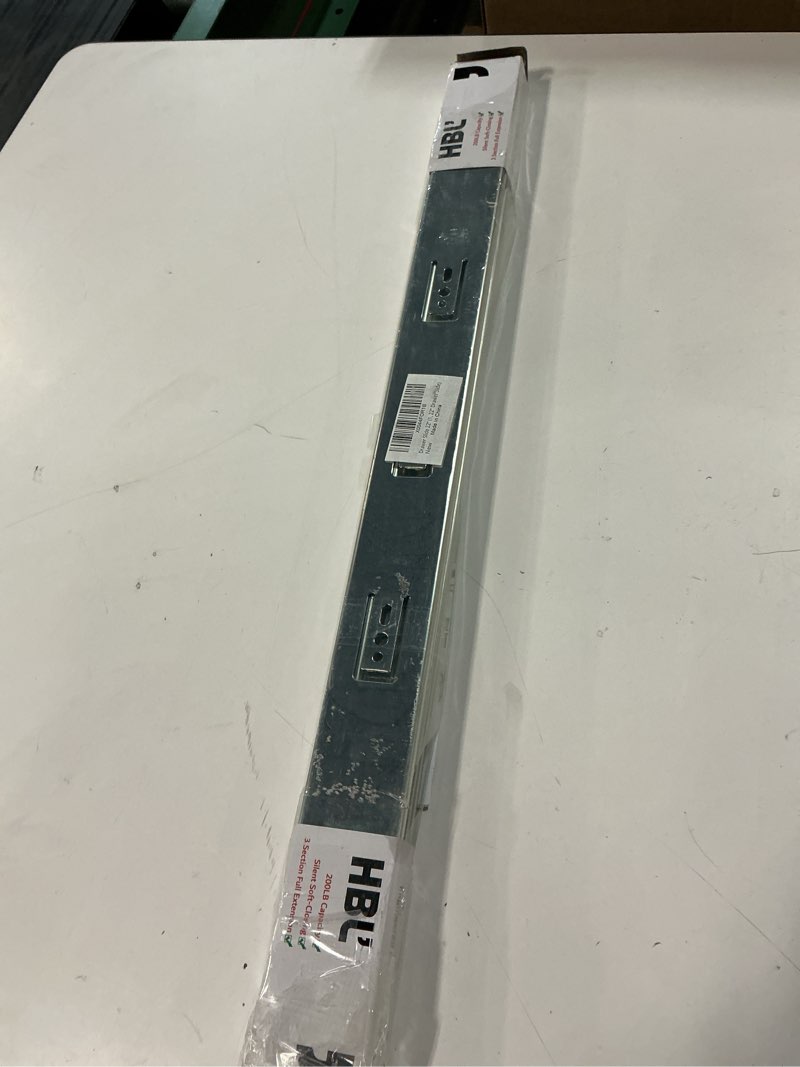 Condition photo showing Good Condition for 1 pair | soft close drawer slides 22 inch, hbl’ heavy duty cabinet drawer slides replacement - ball bearing full extension, 200 lb capacity, made of cold-rolled steel, rust-resistant & long-lasting. 22" drawer slide 1 pair silver