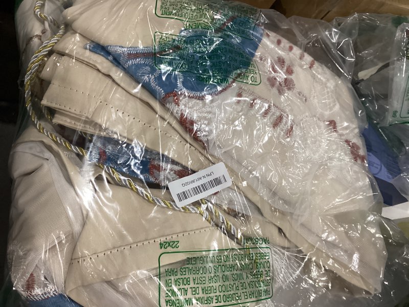 Condition photo showing Good Condition for Amidoudou 1 Pair European Double Layer Curtains with Valance for Living Room Bedroom Luxury 3D Flower Embroidered Curtains (Beige,63x84 Inch) Beige 63"W x 84"L (Pack of 2)