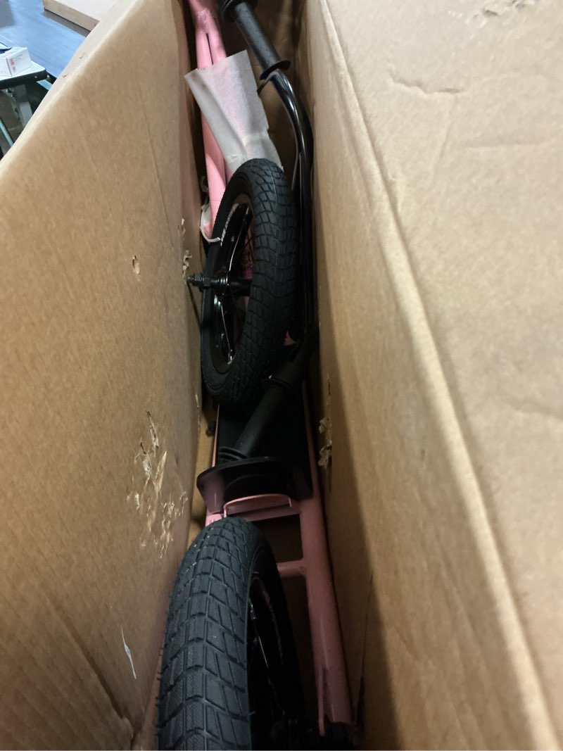 Condition photo showing Good Condition for joystar kick scooter for ages 5-9 years old boys girls, 12 inch big wheels scooters for kids, teens and adults, rear brake and adjustable handlebar, kids scooter pink