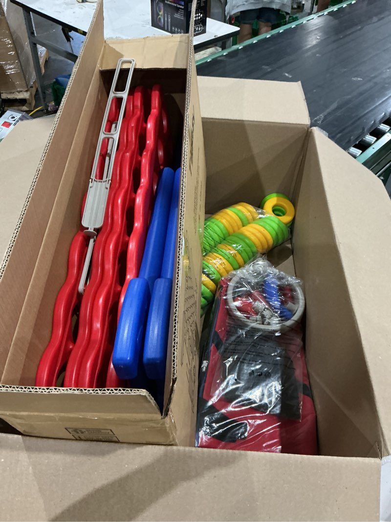 Condition photo showing Good Condition for giant 4 row game with carrying bag and mesh fabric .giant 4-to-score game set suitable for indoor and outdoor holiday parties and family gatherings.? blue red?