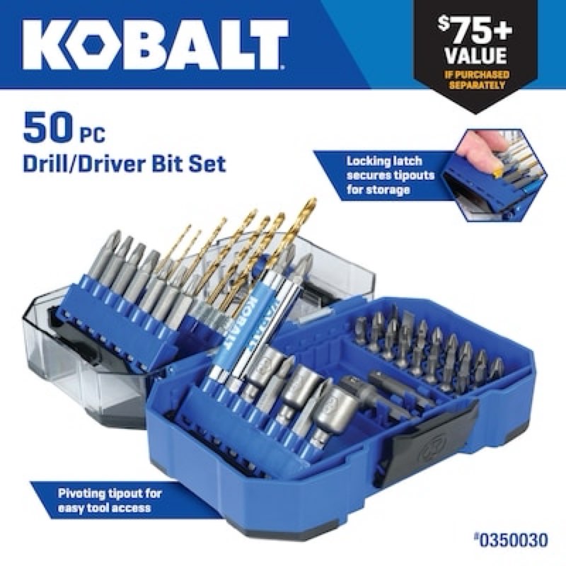 kobalt screwdriver bit set 50 -piece