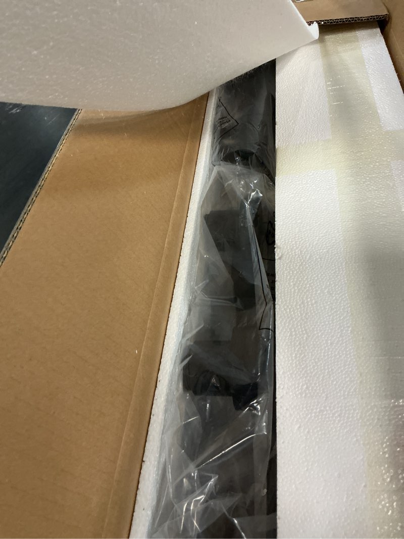 Condition photo showing New/Like New for VINLUZ Farmhouse Bathroom Vanity Light Fixtures,5 Light Industrial Vintage Matte Black Finish Wall Sconces Lighting with Milky White Frosted Glass for Bedroom Cabinet Stairs