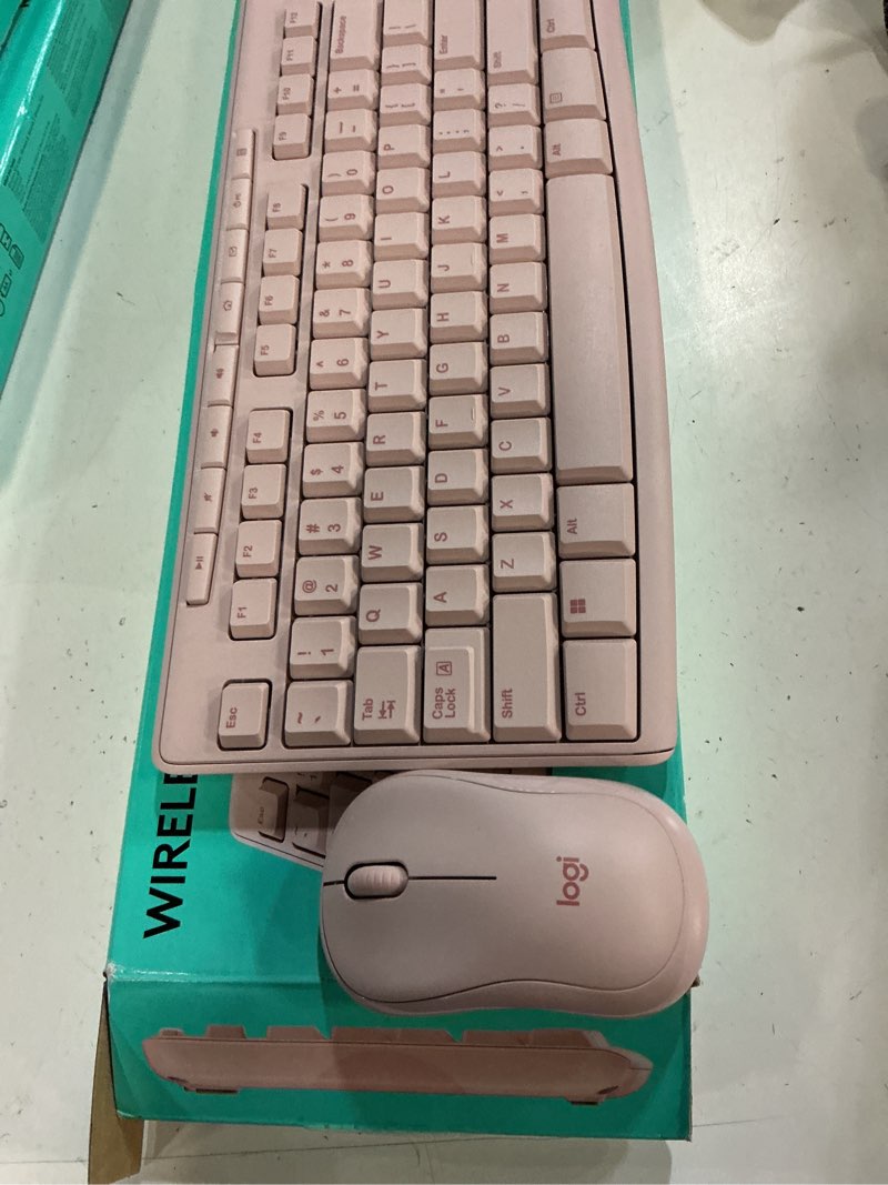 Condition photo showing Good Condition for logitech wireless keyboard and mouse combo for windows, 2.4 ghz wireless, compact mouse, rose, walmart exclusive