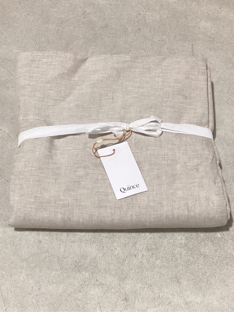 Condition photo showing Good Condition for quince european linen true blackout curtain - in color flax 48” x 96” single panel