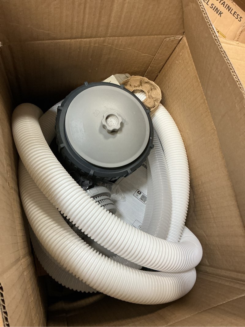 Condition photo showing As Is for INTEX C2500 Krystal Clear Cartridge Filter Pump for Above Ground Pools: 2500 GPH Pump Flow Rate – Improved Circulation and Filtration – Easy Installation – Improved Water Clarity – Easy-to-Clean 2,500 Gallons Per Hour Filter Pump