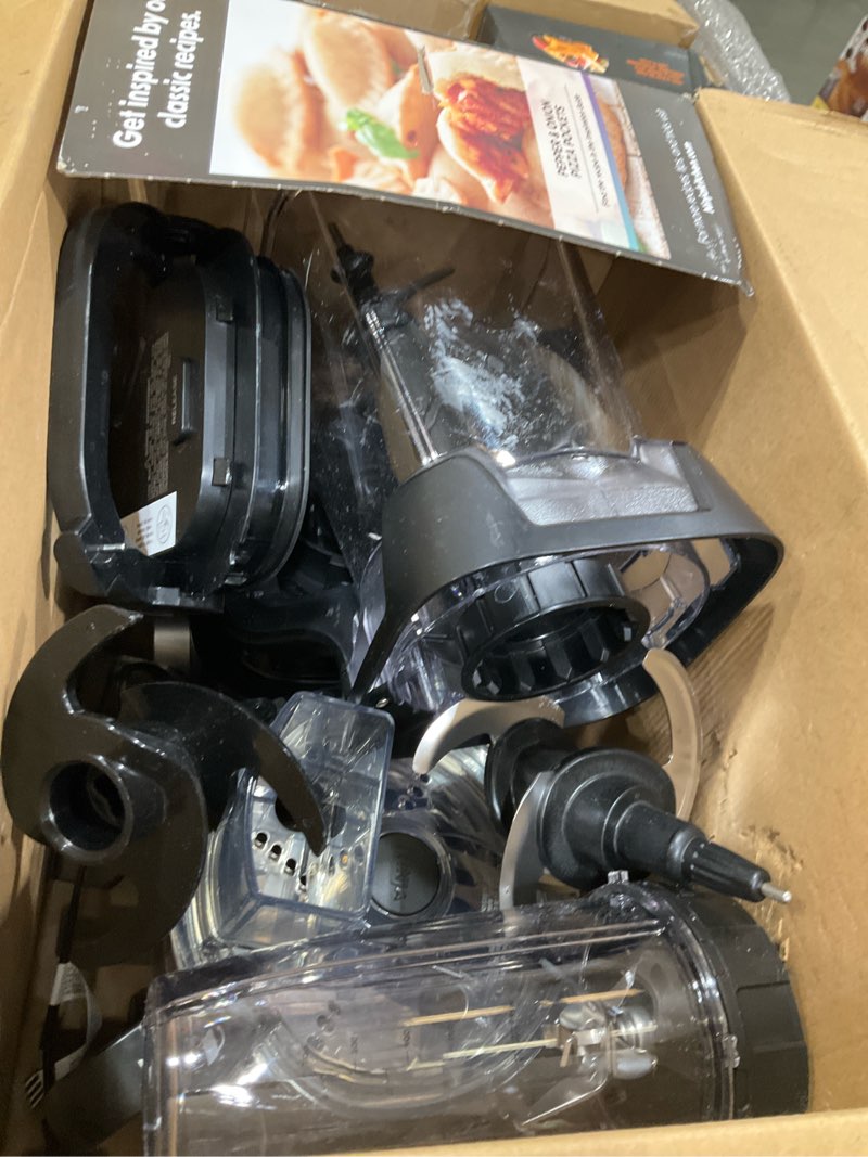 Condition photo showing As Is for ninja kitchen system | all-in-one food processor & blender | with 8-cup bowl & (1) 24 oz. to-go cup | for smoothies, cookie dough, salsas, cole slaw & more | 1800 watt | black | tb401 blender + bowl + (1) 24-oz. cup