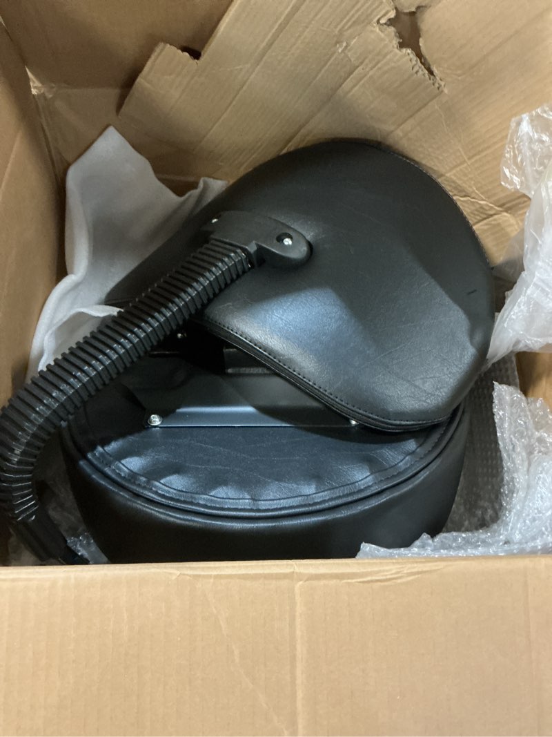 Condition photo showing Good Condition for Swivel Rolling Stool Round Chair,Thick Sturdy Padding,Adjustable Stool with Wheels for Doctor,Medical,Massage Salon,Office,Shop(Black) (with Back, Black) Black with back