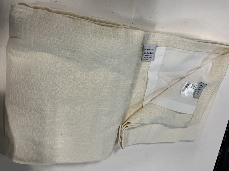 Condition photo showing Good Condition for quince textured cotton curtain 1 piece/ ivory/48x96 in