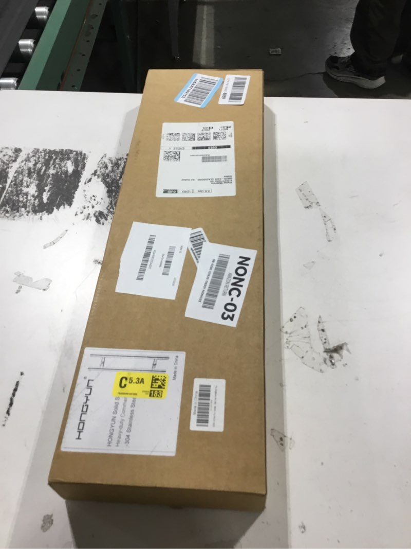 Condition photo showing New/Like New for 24" Commercial Push-Pull Door Handle - Heavy-Duty 304 Stainless Steel, Solid Standoffs for Glass/Barn Doors (Black) 24inch Black