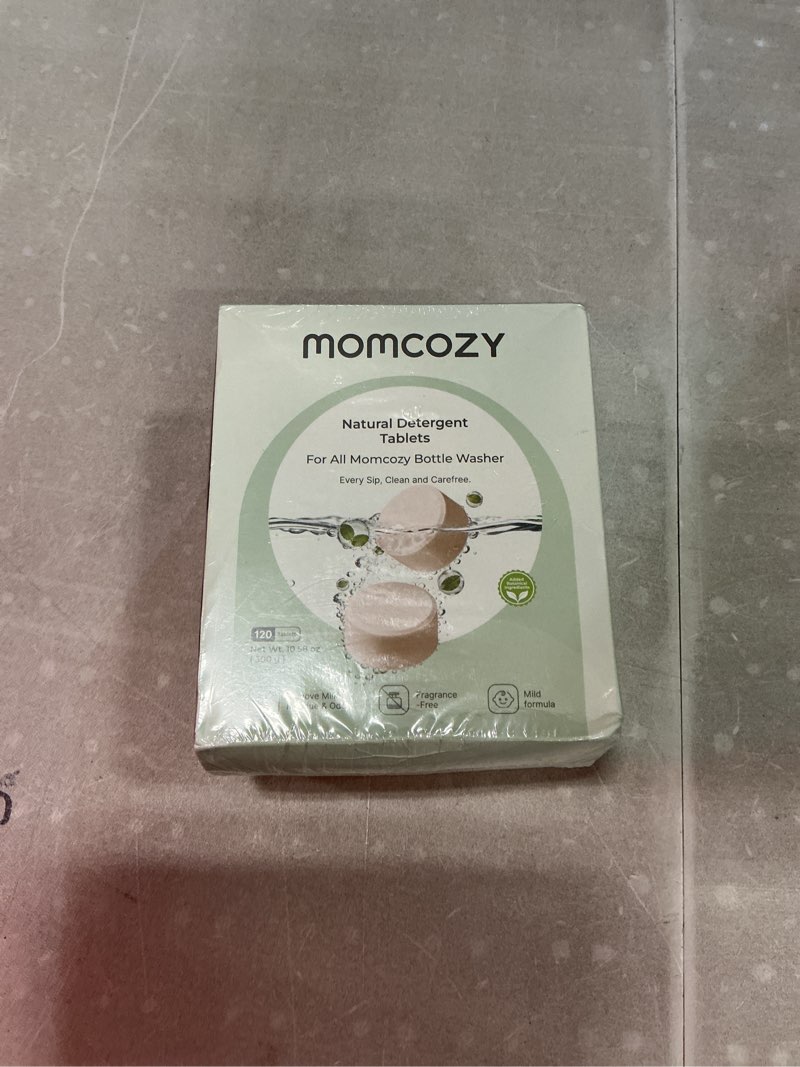 Condition photo showing New/Like New for momcozy official natural detergent tablets for baby bottle washer, powerful plant-based formula, safe & residue-free washing block, 120 tablets