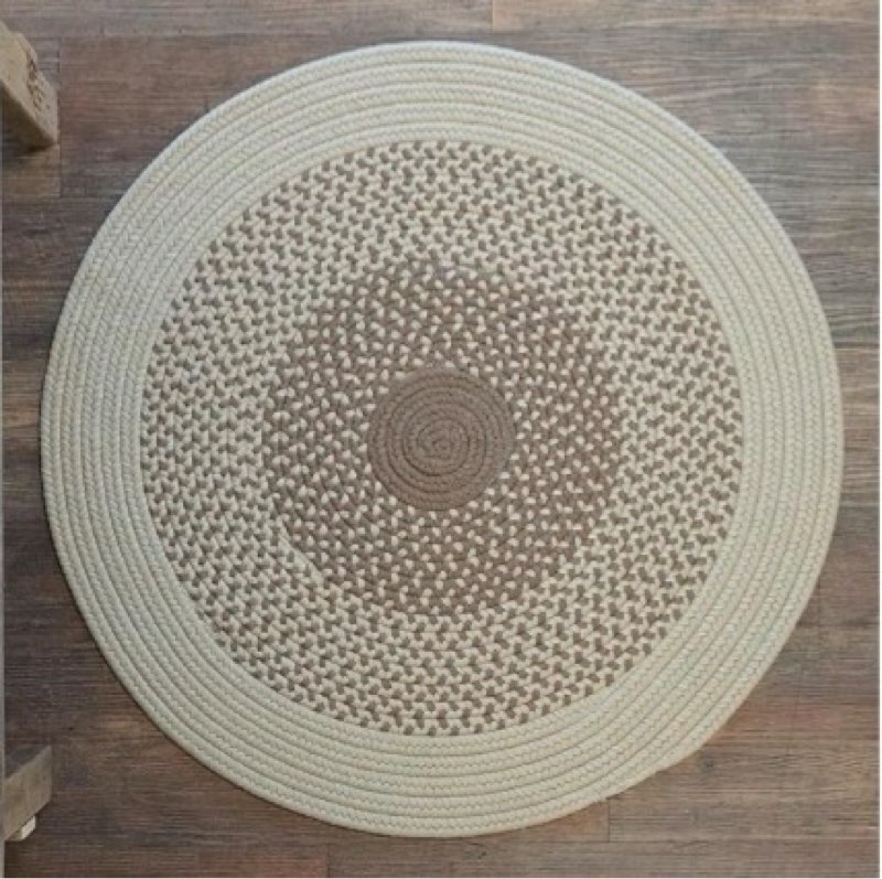 Condition photo showing New/Like New for C. Garcia Reversible Braided Rug 10X10 Round Area Rug - Spanish Cream, Handcrafted in USA, Woven Tex