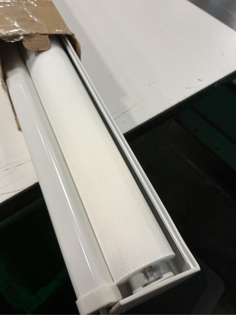 Condition photo showing Good Condition for chrisdowa cordless zebra blinds for windows, dual layer free-stop light filtering window roller shades, pull down privacy zebra shades for home, office, bedroom, door (48" w x 72" h, white) 48"w x 72"h white