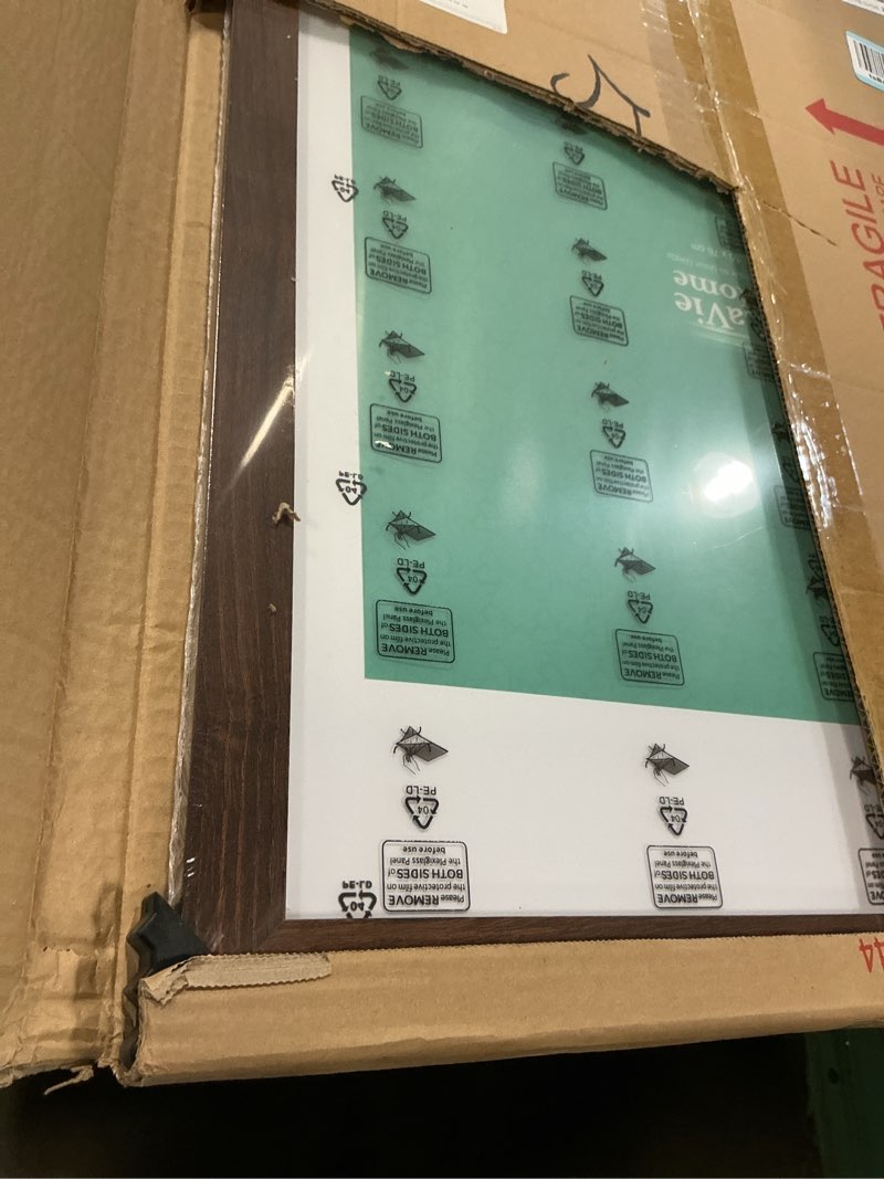 Condition photo showing Good Condition for lavie home 20 x 30 picture frame brown poster frame,display pictures 18x24 with mat or 20x30 without mat, stable and sturdy frame and polished plexiglass, suitable for wall decoration?1 pack? 20x30 brown