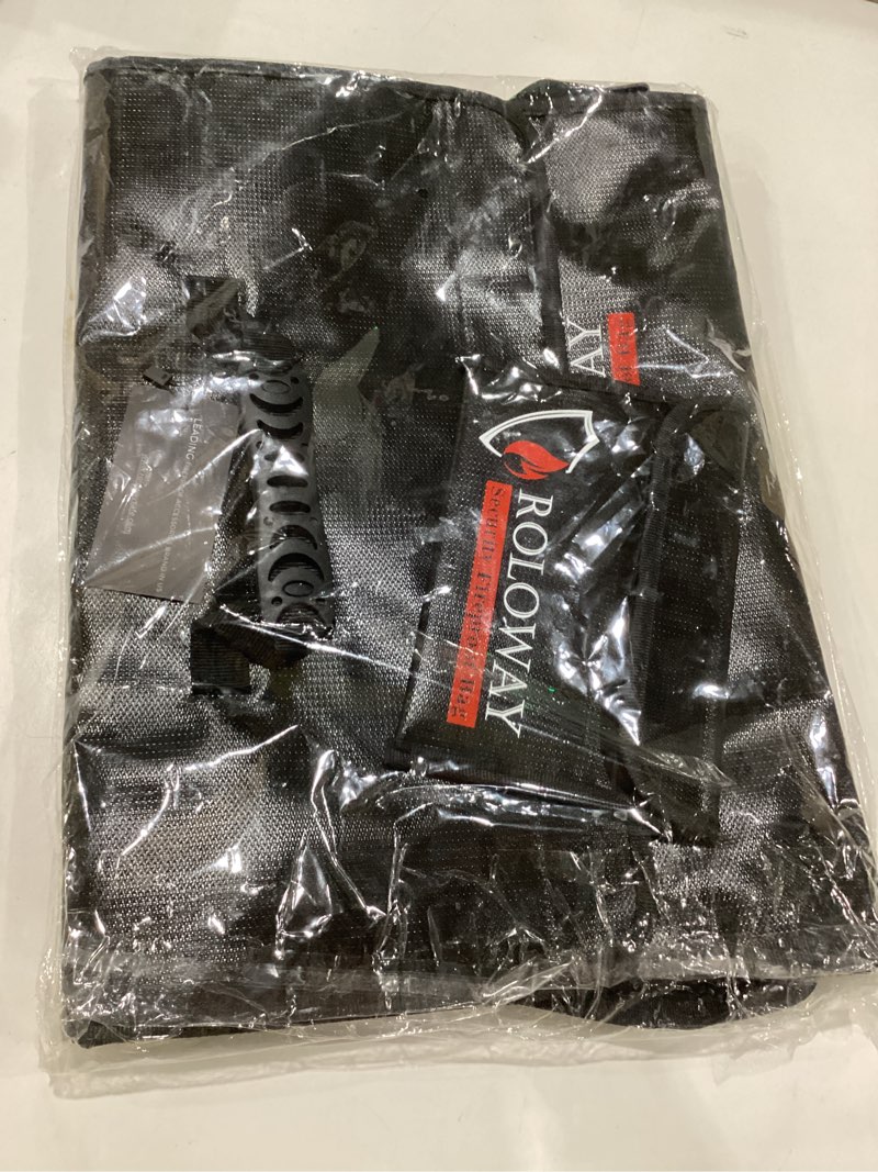 Condition photo showing New/Like New for roloway large fireproof bag 5200? heat insulated (17 x 12 x 5.8 inches), fireproof document bag for cash safe and document safe xx-large + small 5200°f black fireproof bag