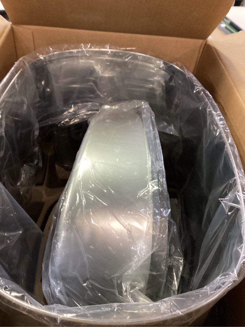 Condition photo showing Good Condition for ninestars dzt-42-9 automatic touchless infrared motion sensor trash can, 11 gal 42l, stainless steel base (oval, silver/black lid) 11 gal trash can