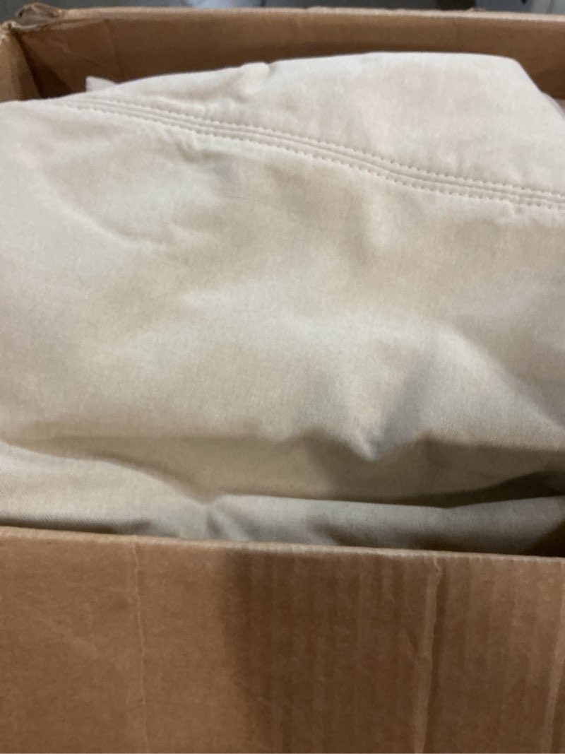 Condition photo showing Good Condition for sunset trading newport slipcover only for 52" wide chair and a half with ottoman | stain resistant performance fabric | 2 throw pillow covers | tan