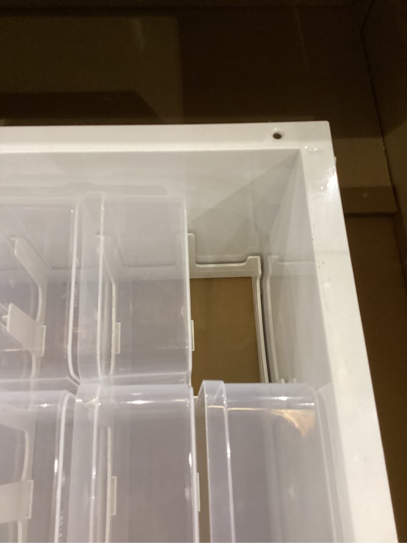 Condition photo showing As Is for IRIS USA Screw Tool Organizer Small Parts Cabinet Chest, 44-Drawer Hardware Electronics Nuts Bolts Storage Drawers Organization Toolbox Garage Craft Business Teacher Beads Scrapbook Art Hobby - White 44 Drawer White