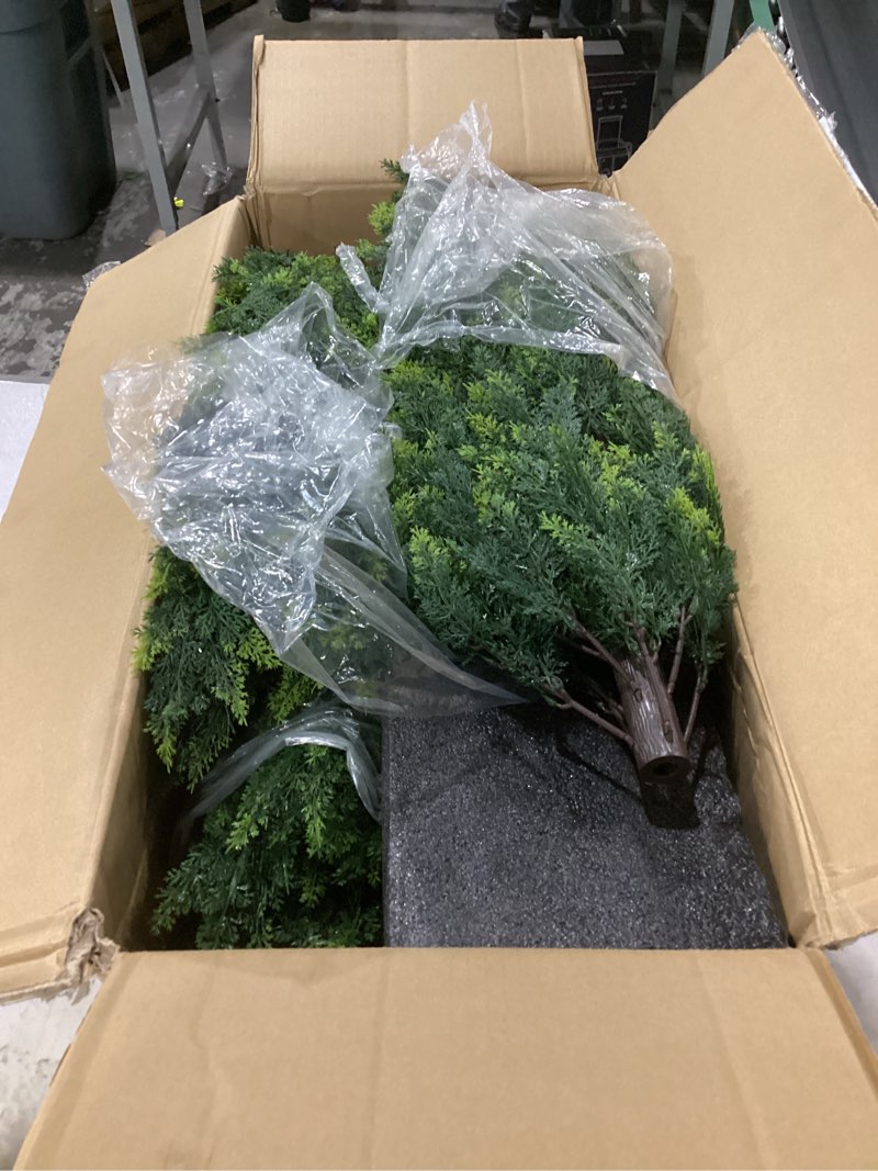 Artificial Topiary Tree 2-Set - Beautiful Realistic Faux Cedar Pines, 4 Feet Tall, UV Protection for