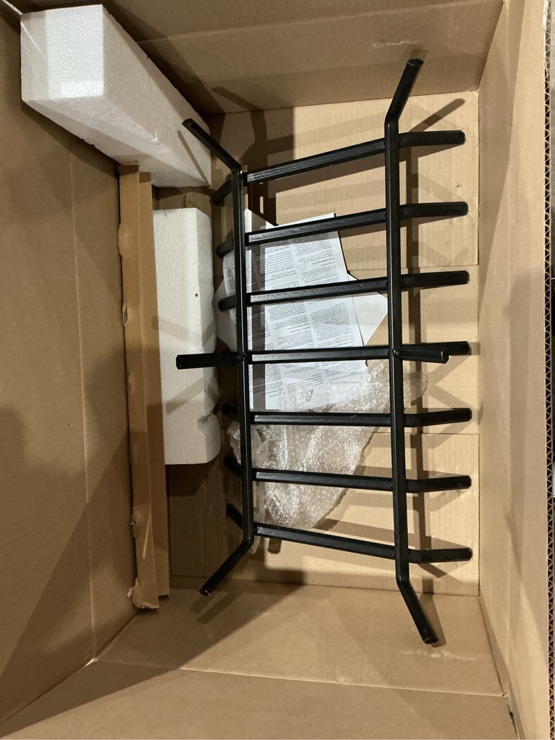 Condition photo showing As Is for amagabeli garden & home fireplace grate 30 inch fire pit grate fire place log holder wrought iron heavy duty solid steel indoor outdoor camping hearth firepit firewood wood burning rack stove