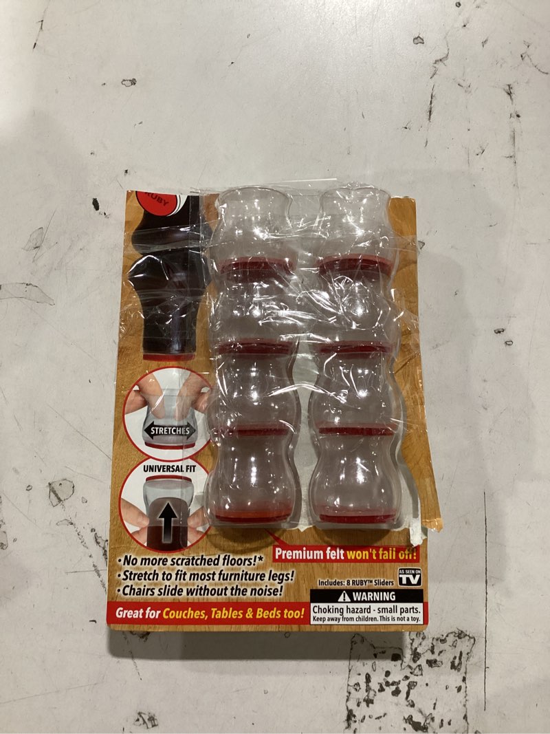 Condition photo showing Good Condition for RUBY Sliders Ruby Sliders 8 -Pack One Size Fits Most Clear Plastic Chair leg caps Item #1062966 | Model #15503