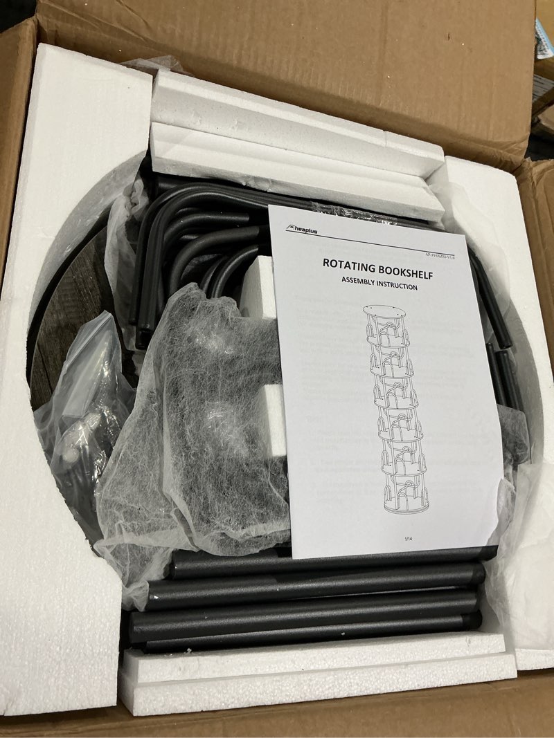 Condition photo showing Good Condition for Aheaplus 6 Tier Rotating Bookshelf Tower, Revolving Bookcase, 360° Round Spinning Book Shelf, Narrow