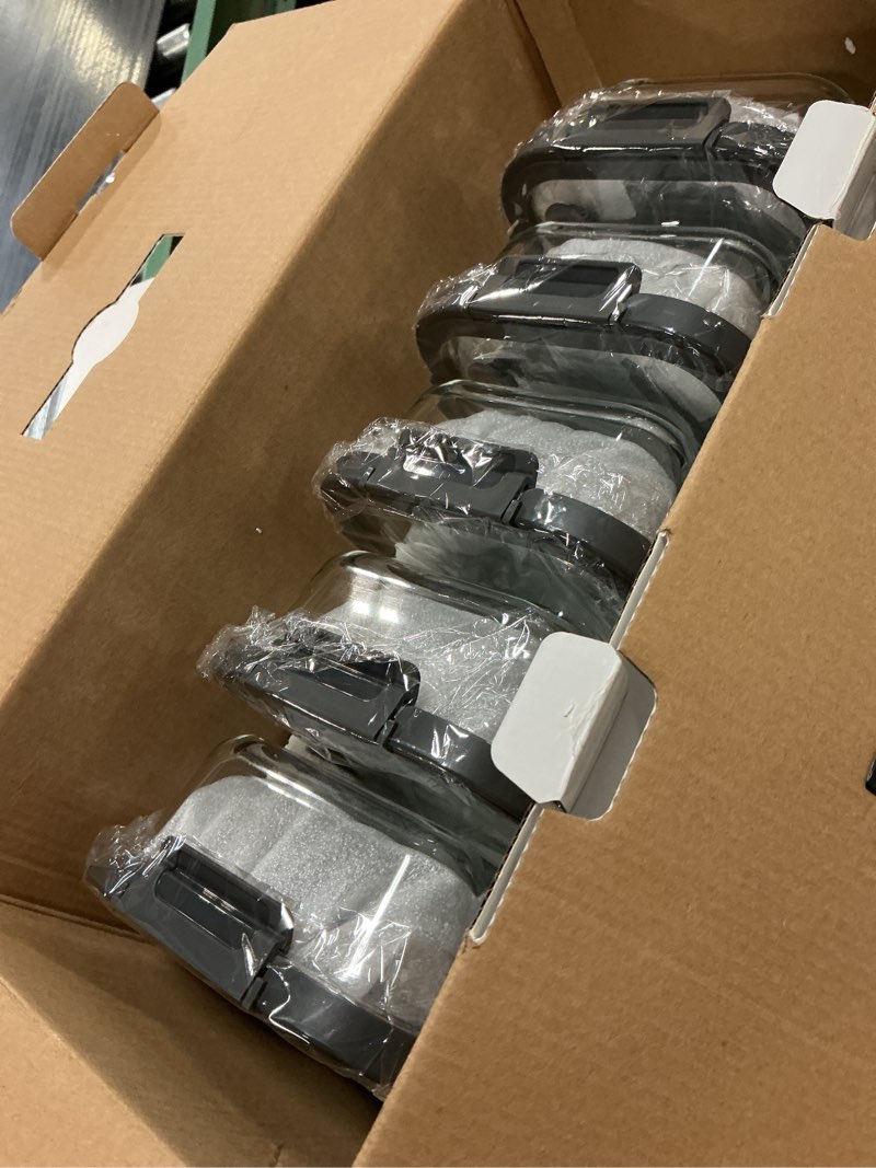 Condition photo showing New/Like New for 10-pack glass food storage containers with tempered lids – borosilicate, airtight, oven-safe (-4°f~950°f), bpa-free, 4.4 & 1.6 cup, leak-proof, dishwasher safe (gray) tempered lids gray 4.4cup*5 & 1.6 cup*5