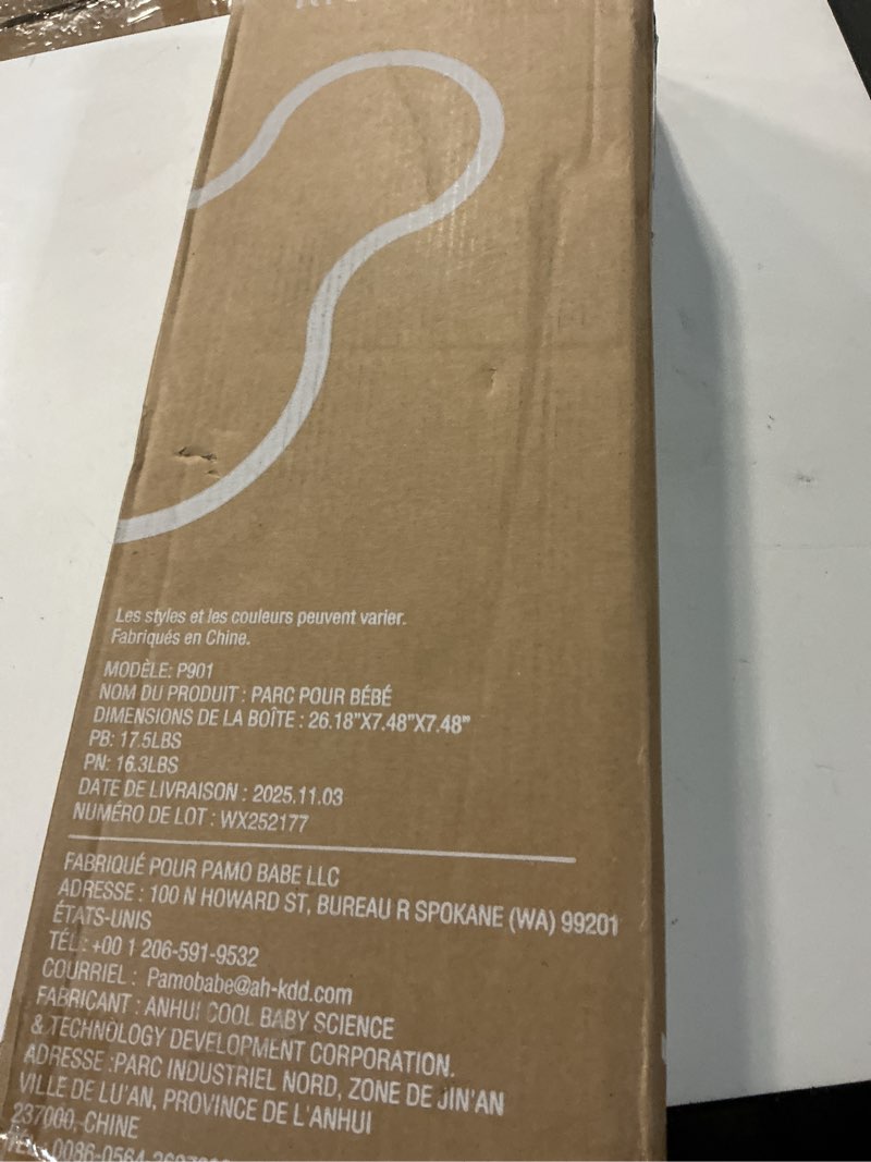 Condition photo showing New/Like New for Pamo Babe Portable Crib Baby Playpen with Mattress and Carry Bag Black