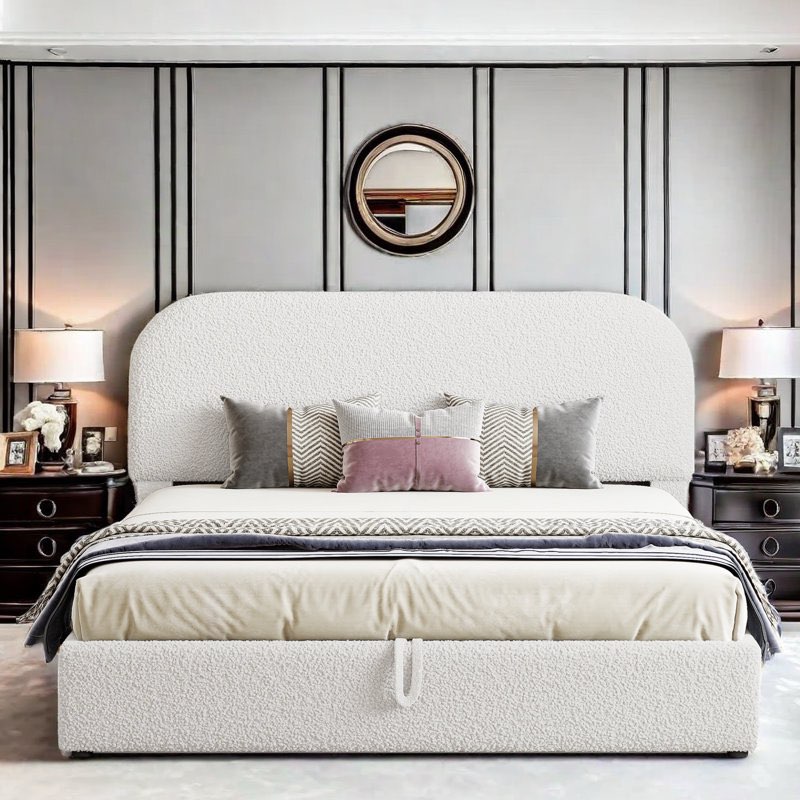 Semmie Upholstered Platform Bed with Hydraulic Storage System ( incomplete box  1 of 2 )) 