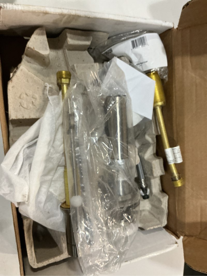 Condition photo showing As Is for kohler k-97093-4-bn hint widespread bathroom sink faucet, 1.2 gpm, leak free valves, easy install, minimalist design, vibrant brushed nickel widespread vibrant brushed nickel