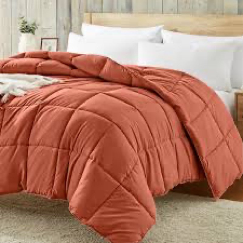 Homelike Moment Comforter King Size - Orange Duvet Insert Down Alternative Bed King Comforter, Light