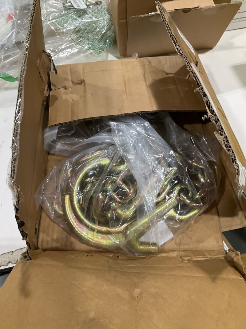 Condition photo showing Good Condition for g80 v bridle chain 5/16 in × 2 ft tow chain with 8 in j hooks and grab hooks heavy duty trailer transport tow chains bridle with 5400 lbs working load limit trailer accessories for flatbed 5/16"×2' chain with t-j hooks 8in j hook