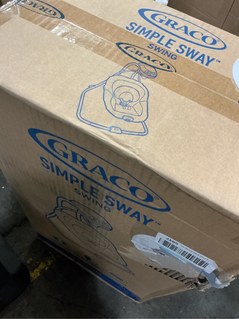 Condition photo showing As Is for graco simple sway baby swing, side?to?side motion, infant swing with 6 speeds, vibration, ivy swing ivy