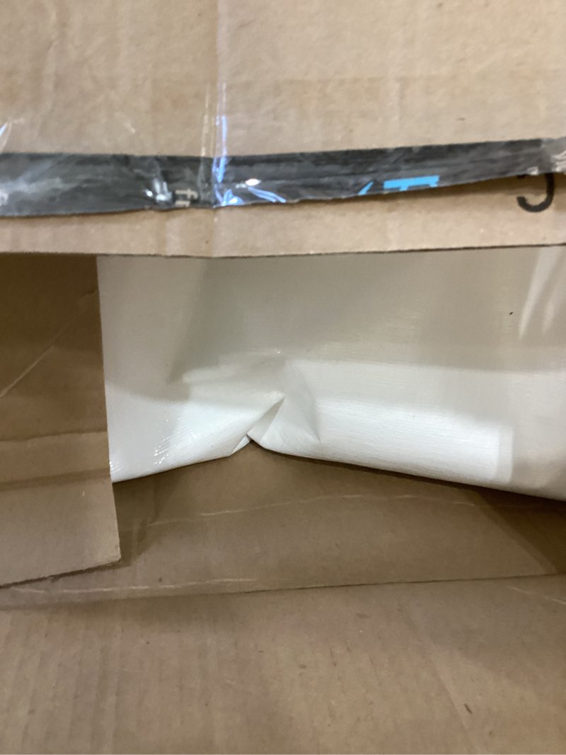 Condition photo showing As Is for heavy duty white poly tarp 6' x 30' (2-pack) - multipurpose protective cover - durable, waterproof, weather proof, rip and tear resistant - extra thick 12 mil polyethylene - by xpose safety white 6' x 30' (2-pack)